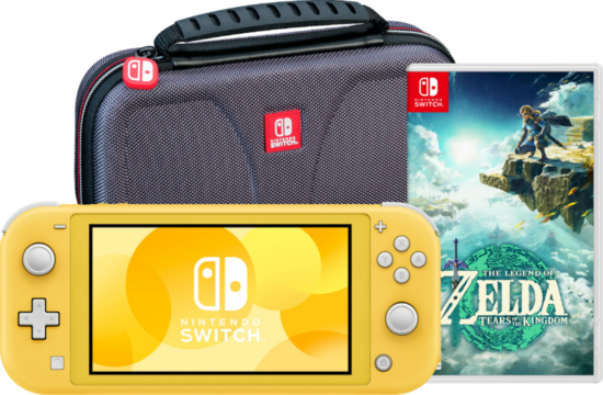 Nintendo Switch Lite Geel+ Zelda: Tears of the Kingdom + Bigben beschermhoes