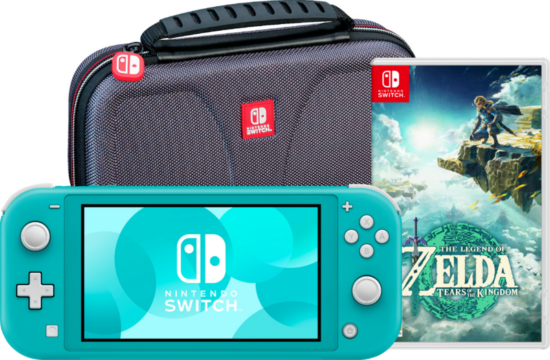 Nintendo Switch Lite Turquoise + Zelda: Tears of the Kingdom + Bigben beschermhoes