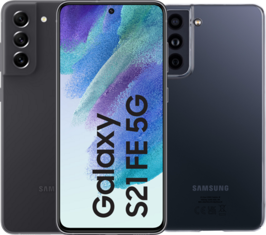 Samsung Galaxy S21 FE 128GB Grijs 5G + BlueBuilt Hard Case Back Cover Transparant