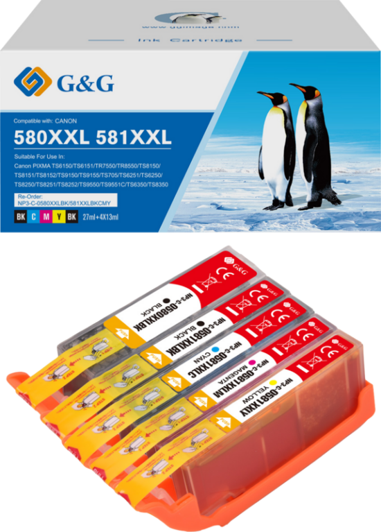 G&G PGI-580XL/CLI-581 Cartridge 5-pack