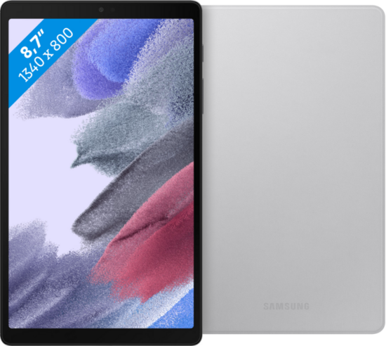 Samsung Galaxy Tab A7 Lite 32GB Wifi + 4G Zwart + Samsung Book Cover Zilver