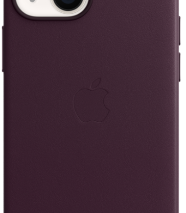 Apple iPhone 13 mini Back Cover met MagSafe Leer Donkere Kers