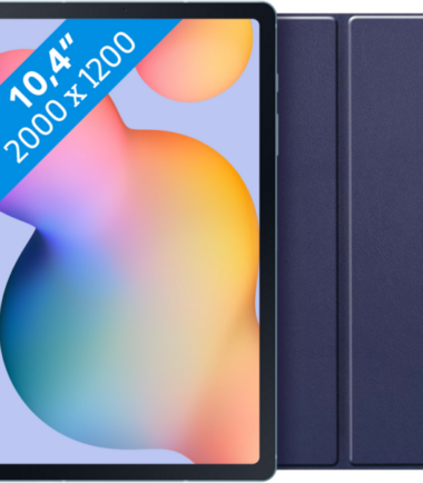 Samsung Galaxy Tab S6 Lite 128GB Wifi Blauw + Just in Case Tri-Fold Book Case Blauw