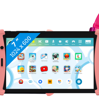 Kurio Tab Lite 2 16GB Roze + JVC Kinderkoptelefoon Roze