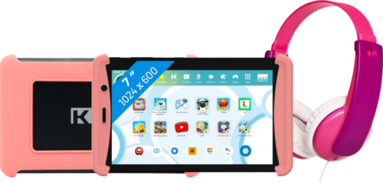 Kurio Tab Lite 2 16GB Roze + JVC Kinderkoptelefoon Roze