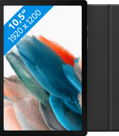 Samsung Galaxy Tab A8 32GB Wifi Zilver + Just in Case Book Case Zwart