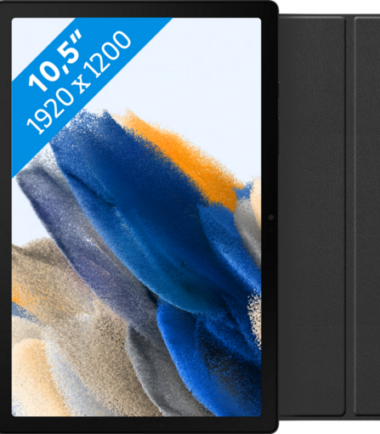 Samsung Galaxy Tab A8 32GB Wifi + 4G Grijs + Just in Case Book Case Zwart