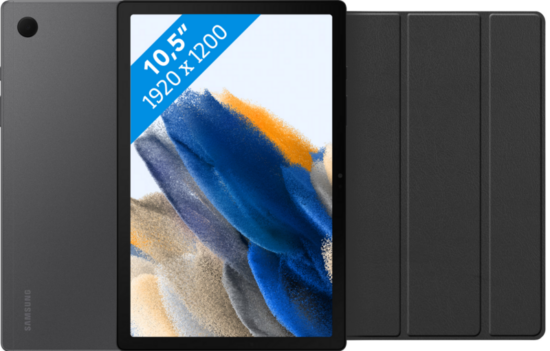 Samsung Galaxy Tab A8 32GB Wifi + 4G Grijs + Just in Case Book Case Zwart