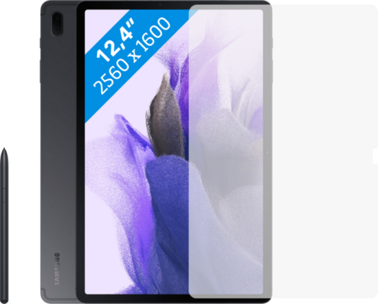 Samsung Galaxy Tab S7 FE 128GB Wifi Zwart + Just in Case Screenprotector
