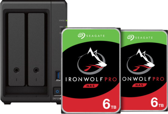 Synology DS723+ + Seagate Ironwolf 12TB Pro (2x6TB)