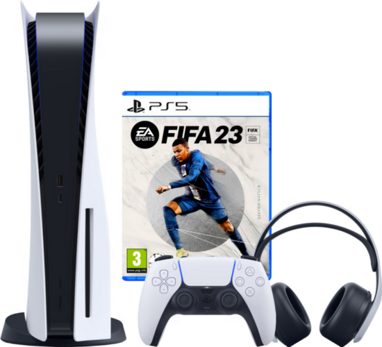 PlayStation 5 Disc Edition + FIFA 23 + 3D Pulse Gaming Headset