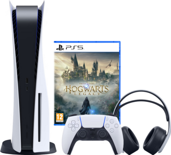 PlayStation 5 Disc Edition + Hogwarts Legacy + 3D Pulse Gaming Headset
