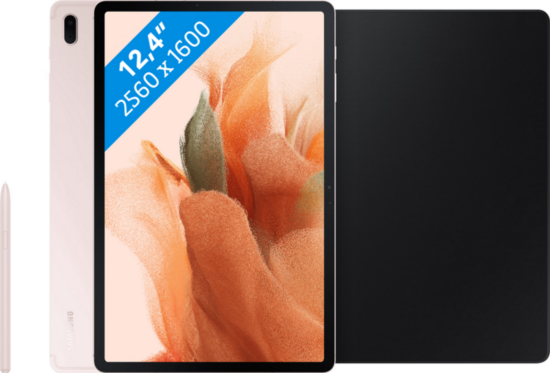 Samsung Galaxy Tab S7 FE 64GB Wifi Roze + Book Case Zwart