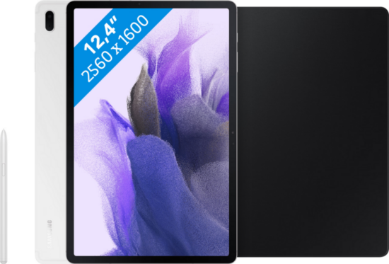 Samsung Galaxy Tab S7 FE 64GB Wifi Zilver + Book Case Zwart