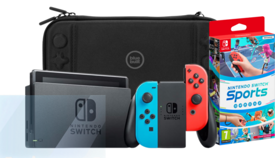 Nintendo Switch Rood/Blauw + Nintendo Switch Sports + Screenprotector + Beschermhoes