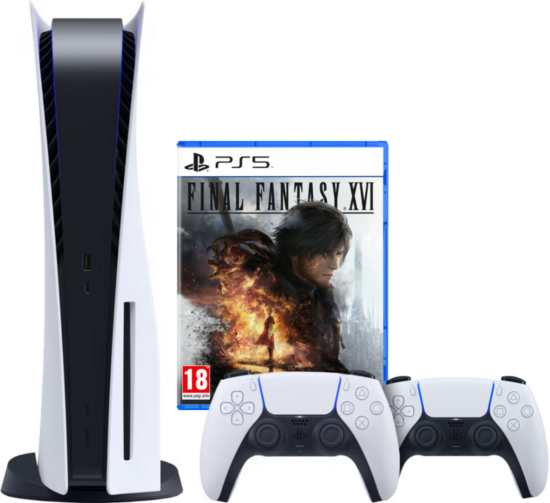 PlayStation 5 Disc Edition + Final Fantasy XVI + Tweede Controller Wit