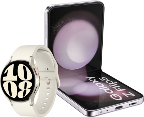 Samsung Galaxy Z Flip 5 256GB Paars 5G + Galaxy Watch 6 Goud/Crème 40mm