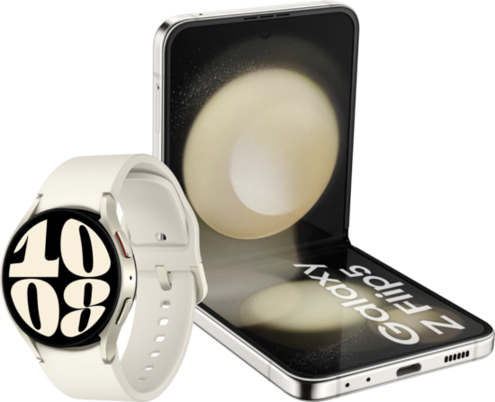 Samsung Galaxy Z Flip 5 256GB Creme 5G + Galaxy Watch 6 Goud/Crème 40mm