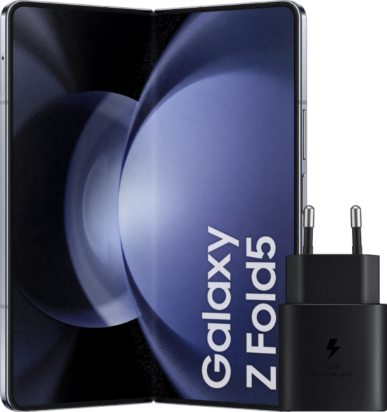 Samsung Galaxy Z Fold 5 512GB Blauw 5G + Samsung Oplader 25 Watt Zwart