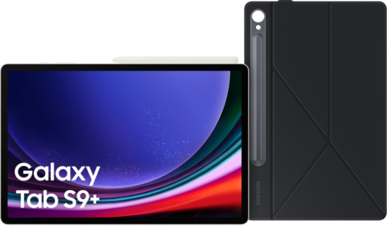 Samsung Galaxy Tab S9 Plus 12.4 inch 512GB Wifi Crème + Book Case Zwart