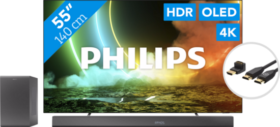 Philips 55OLED706 - Ambilight + Soundbar + HDMI kabel