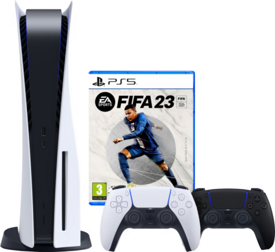 PlayStation 5 Disc Edition + FIFA 23 + Extra Controller Zwart