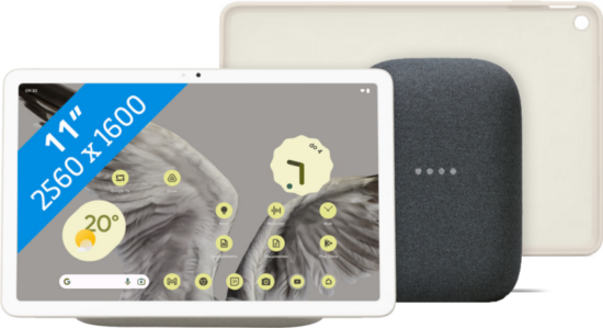 Google Pixel Tablet 128GB Wifi Creme + Pixel Tablet Back Cover Crème + Nest Audio Charcoal