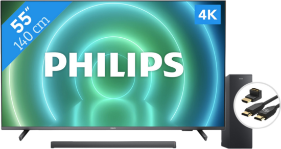 Philips 55PUS7906 - Ambilight + Soundbar + Hdmi kabel