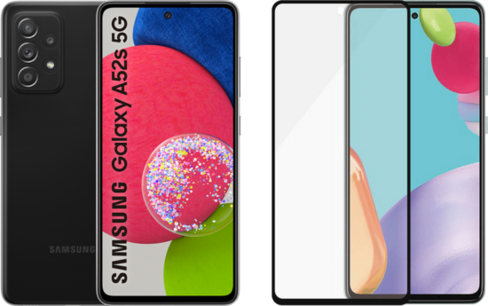 Samsung Galaxy A52s 128GB Zwart 5G + PanzerGlass Screenprotector Glas