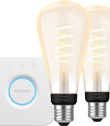 Philips Hue Filament White Ambiance Edison XL 2-Pack + Bridge