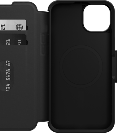 Otterbox Strada Apple iPhone 15 Plus Book Case Leer Zwart Met MagSafe