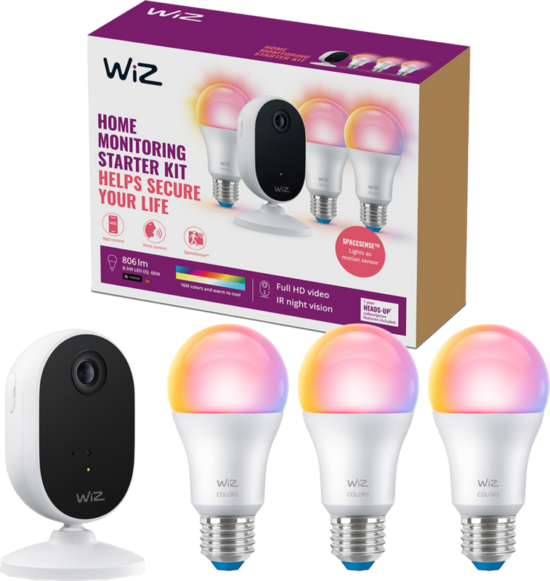 WiZ Home Monitoring starterkit - 3 smart lampen + IP camera