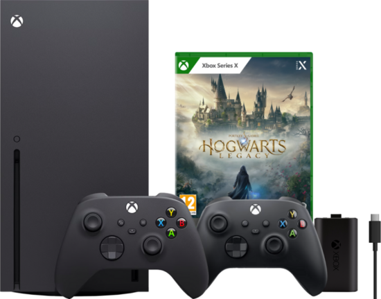 Xbox Series X + Hogwarts Legacy + Microsoft Xbox Controller Zwart + Play & Charge kit
