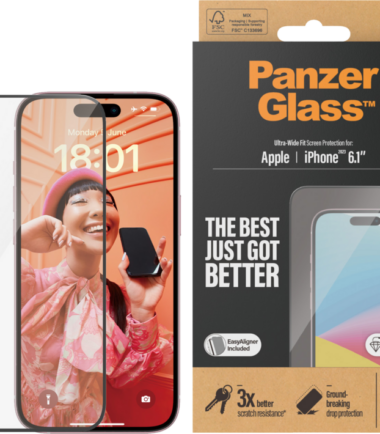 PanzerGlass Ultra-Wide Fit Apple iPhone 15 Screenprotector Glas Zwart