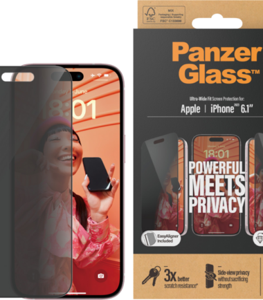 PanzerGlass Ultra-Wide Fit Apple iPhone 15 Privacy Screenprotector Glas