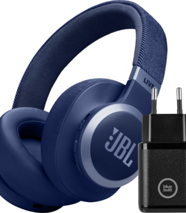 JBL Live 770NC Blauw + BlueBuilt Quick Charge Oplader met Usb A Poort 18W Zwart
