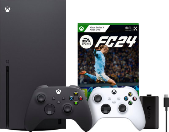 Xbox Series X + EA Sports FC 24 + Tweede Controller Wit + Play & Charge kit