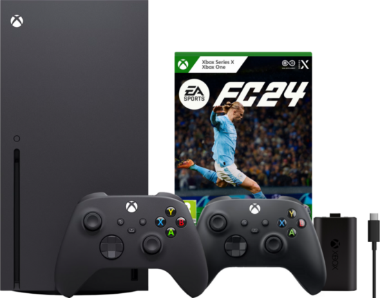 Xbox Series X + EA Sports FC 24 + Tweede Controller Zwart + Play & Charge kit