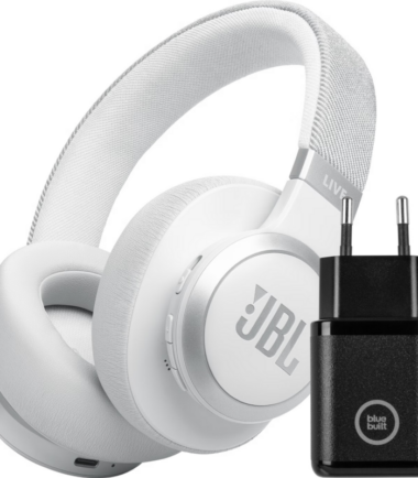 JBL Live 770NC Wit + BlueBuilt Quick Charge Oplader met Usb A Poort 18W Zwart