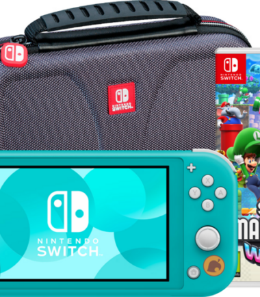 Nintendo Switch Lite Turquoise + Super Mario Bros. Wonder + Beschermhoes
