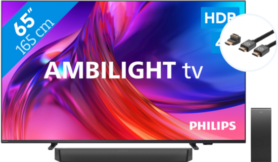 Philips The One 65PUS8508 - Ambilight (2023) + Soundbar + Hdmi kabel