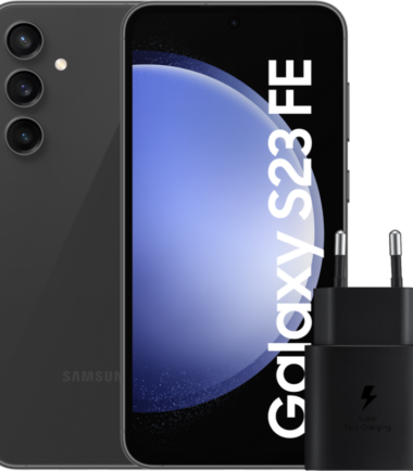 Samsung Galaxy S23 FE 128GB Grijs 5G + Samsung Oplader 25 Watt Zwart