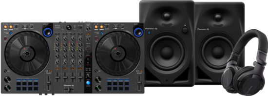 Pioneer DJ DDJ-FLX6 + Pioneer DJ HDJ-CUE1 + Pioneer DJ DM-40D-BT Zwart