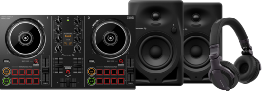 Pioneer DJ DDJ-200 + Pioneer DJ HDJ-CUE1 + Pioneer DJ DM-40D Zwart