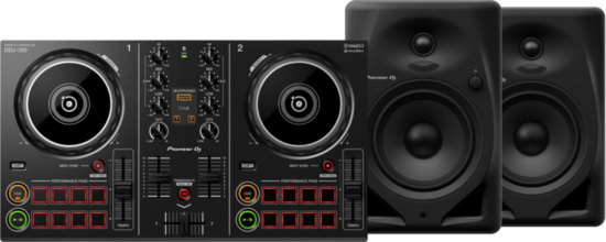 Pioneer DJ DDJ-200 + Pioneer DJ DM-50D Zwart