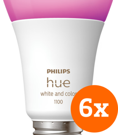 Philips Hue White & Color E27 1100lm 6-pack