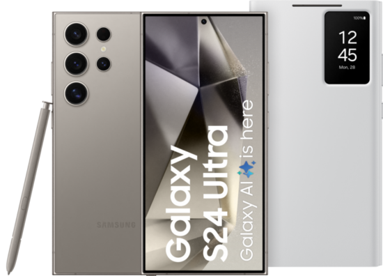 Samsung Galaxy S24 Ultra 1TB Grijs 5G + Smart View Book Case Zwart