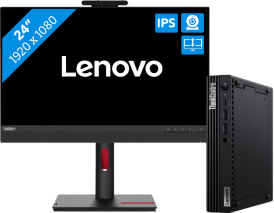 Lenovo Thinkcentre M70q Gen 3 - 11T300C3MH + Lenovo ThinkVision TIO24 Gen5