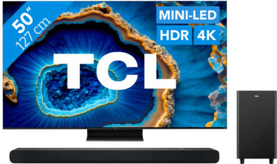 TCL QD Mini-LED 50C803 (2023) + Soundbar