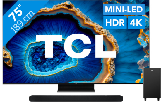 TCL QD Mini-LED 75C803 (2023) + Soundbar